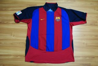 Barcelona Fc Home Football Shirt Jersey 2003 - 2004 Nike Size Xl Rare Vintage