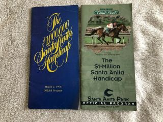 1996 & 1997 Santa Anita Handicap Programs Autographed By All Jockeys In Race
