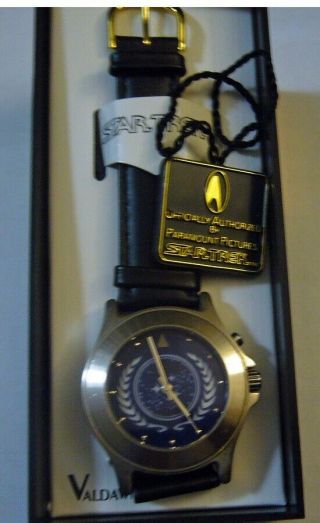 Star Trek Federation Symbol Wristwatch By Valdawn In Org Box 2002 Batt
