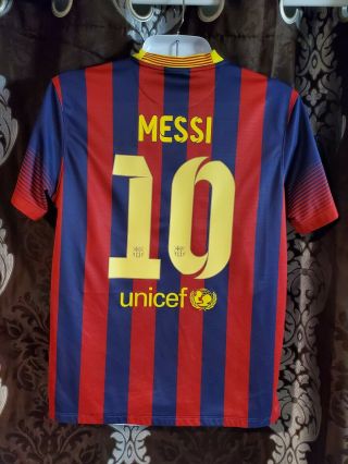 Barcelona Soccer Jersey Lionel Messi 10 Season 2014 Size L