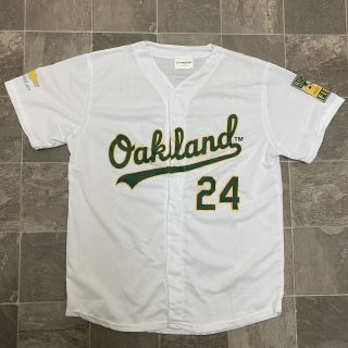 Men’s Oakland Athletics Rickey Henderson Home Promo Baseball Jersey Sz Xl White
