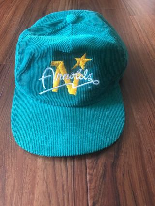 Vtg Minnesota Dallas North Stars Green Corduroy Hat Cap Snapback Nhl Vintage
