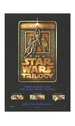 Star Wars Movie Poster Special Edition Gold 27x40 Classic Trilogy Ingot Reason