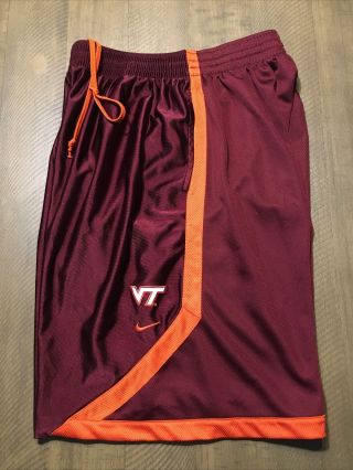 Mens Nike Team Virginia Tech Hokies Basketball Shorts Sz Large Euc Athletic
