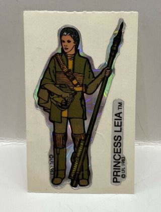 1983 Star Wars Return Of The Jedi Princess Leia Boushh Vending Prism Sticker