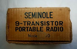Vintage Box Only For Seminole 9 - Transistor Portable Radio Japan 1960 
