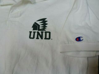 Vintage UND Fighting Sioux Champion Polo Shirt w/1st Sioux Logo Adult M 1980s 2