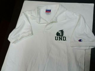 Vintage UND Fighting Sioux Champion Polo Shirt w/1st Sioux Logo Adult M 1980s 3