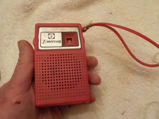 Vintage Emerson Solid State Transistor Radio Red