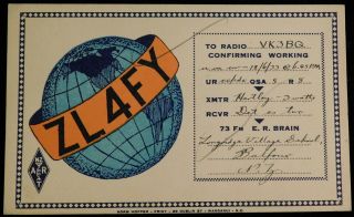 1933 Radio Qsl Card - Zl4fy - Village School,  Balfour,  Zealand - Ham Radio
