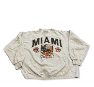 Miami Hurricanes Vintage Um Canes Sweatshirt Men’s Sz L Football Ncaa