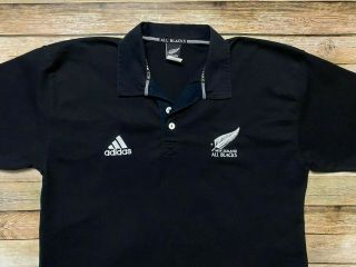Adidas Zealand All Blacks Rugby Union Vtg 90s Home Shirt Jersey Mens Medium