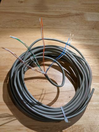 4 Pair Telephone Key System Hookup Wire,  24 Gauge Solid Copper,  25 Ft.