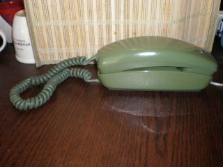 Western Electric Avocado Green Trimline Bell Telephone Rotary Dial