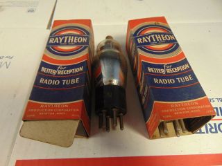 (2) Vintage Raytheon 39/44 Radio Vacuum Tube Nos