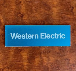 Western Electric Name Plate Aluminum 2.  75 " X 1 " (nos)