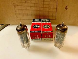 Matching Matched Set Pair (2) Rca 6aw8a Vintage Antique Vacuum Tubes