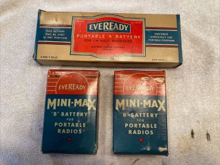 Vintage Eveready Portable A B Battery Nos