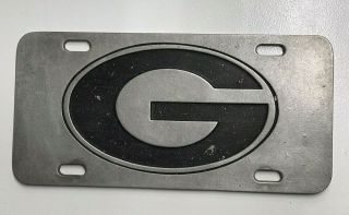 University Of Georgia Bulldogs Pewter License Plate / Car Tag