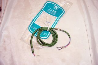 Vintage Nos Green Cloth Covered 3 Wire Cord 54 " Long Telephone Headset Speaker