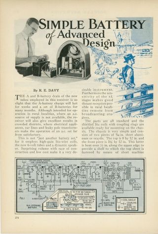 1933 How To Build Battery Powered Radio Receiver Advanced Design Electronics