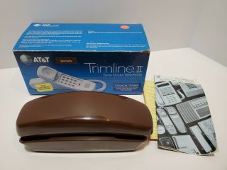 N1 Vintage At&t Brown Trimline Ii Touch Tone Phone From The 80 