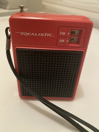 Flavoradio Realistic 12 - 720 Am/fm Radio 1989 Strawberry