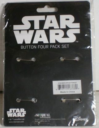 Star Wars 4 Button Pin Set 1 1/2 