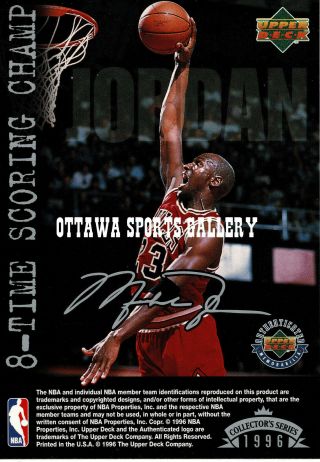 1996 Michael Jordan Fan Club Ud Authenticated 31/2 X 5 Card,  Booklet,  Posters