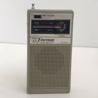 Vintage Emerson Am/fm 2 Band Transistor Radio P3744a