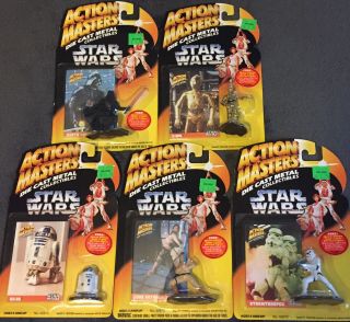 Vintage Star Wars Action Masters Die Cast Collectibles Kenner 1994 Set Of 5