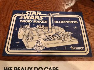 Star Wars Droid Maker Blueprints Instructions Kenner 1977 Vintage ROTJ 3