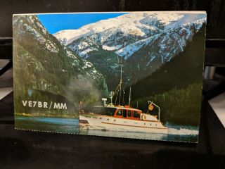 Amateur Ham Radio Qsl Postcard Ve7br Princess Louisa Inlet 1964 Vancouver Bc
