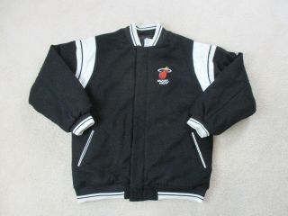 Adidas Miami Heat Jacket Adult Small Black White Nba Basketball Coat Mens 90s