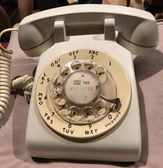 Western Electric Bell Rotary Dial Telephone White