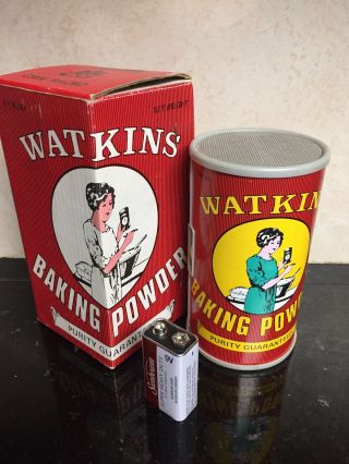 Watkins Baking Powder Can Radio Box,  Fine Novelty Transistor