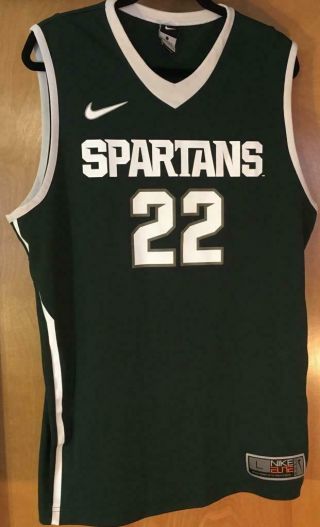 Nike Michigan State 22 Green & White Basketball Jersey Size Large