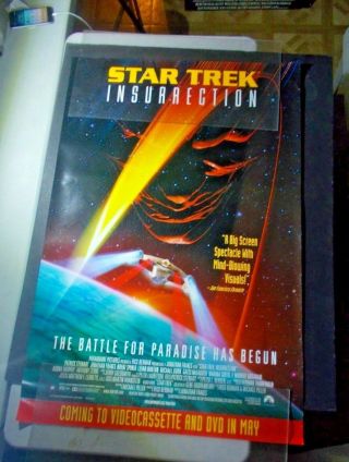 , / Star Trek The Insurrection Movie Poster 1 Sheet - Video Store Poster Vintage