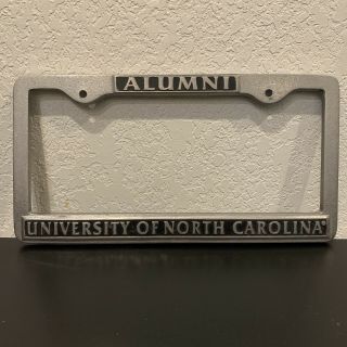 Vintage University Of North Carolina Alumni Metal License Plate Frame - Unc