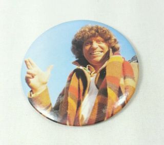 Vintage Doctor Who Tom Baket Pin Back Badge Button 1980 