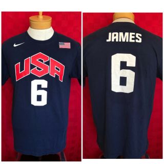 2004 Nike Large Team Usa Lbj Lebron James 6 Basketball Jersey Shirt Olympics 04