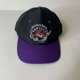 Vintage 1994 Toronto Raptors Snapback Hat Cap Vince Carter Nba Black Dome