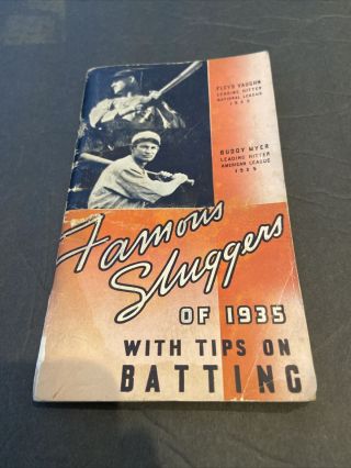 1935 Famous Sluggers Of ‘35 Louisville Slugger Guide W/vaughan (hof) Cover Pirate