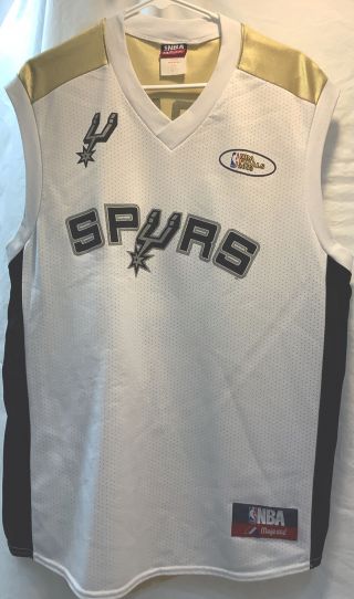 Vintage Tony Parker San Antonio Spurs 2003 Nba Finals Majestic Jersey L