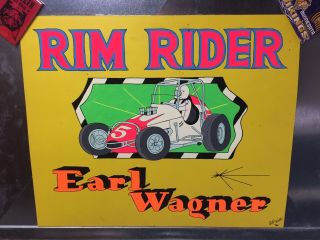 Rim Rider Earl Wagner Dirt Sprint Car Auto Racing Poster Art 17 " X13 " Bill Watts
