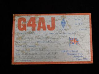 1946 Radio Qsl Card - G4aj - Basingstoke,  Hampshire,  England - Ham Radio