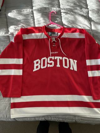 Boston University Bu Terriers Hockey Jersey Sport Ncaa College Sewn Red Xl