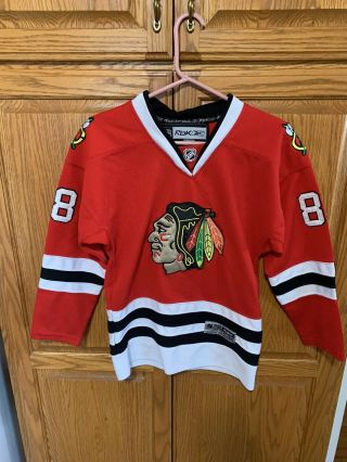 Reebok Chicago Blackhawks Patrick Kane 88 Stitched Hockey Jersey Kids Small/med