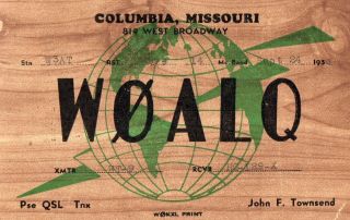 W0alq Qsl Card - - Columbia,  Missouri - - 1950
