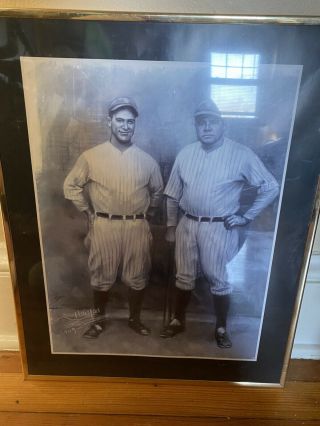 Mlb Baseball Lou Gehrig,  Babe Ruth York Yankees Framed Photo Picture 2195